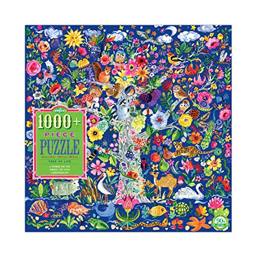 eeBoo 1000 Piece Puzzle - Tree of Life Jigsaw Puzzle for Adults, Square 23" x 23" Made with Recycled Board & Vegetable-Based Ink