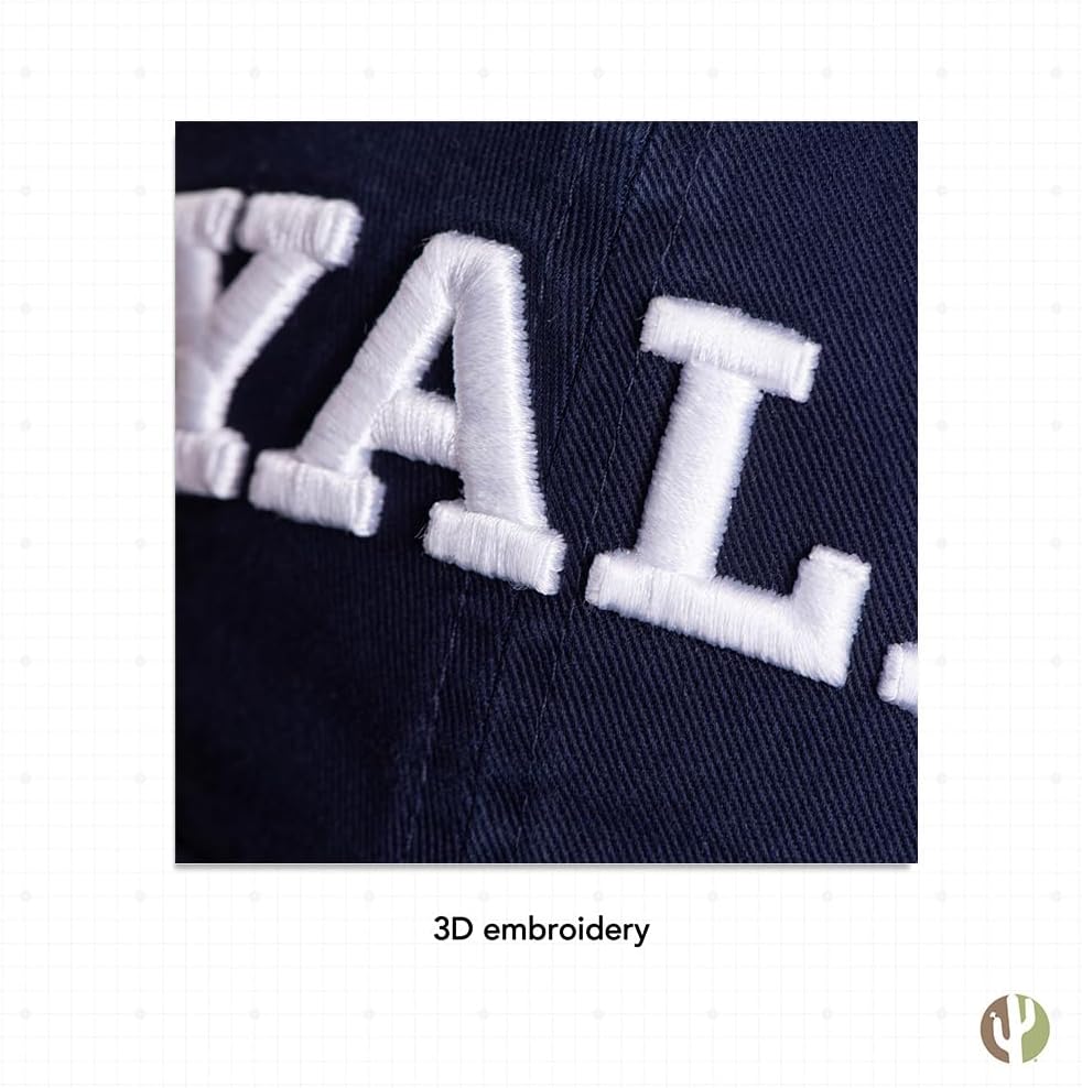 Desert Cactus Yale University Baseball Hat Bulldogs Brimmed Embroidered Hats Cap Adjustable Cloth Strap Adult (Style B1) Blue - Image 5