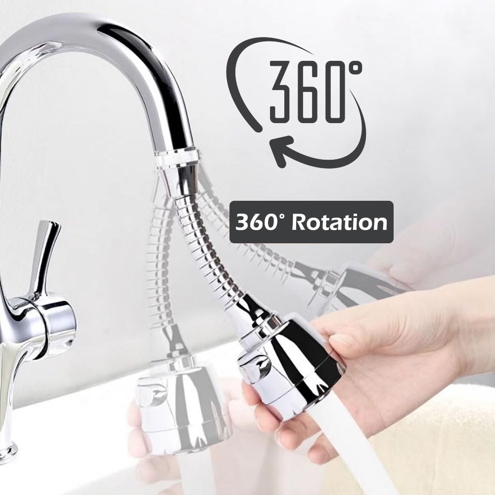 LightBeacon 2 piezas Aireador Grifo Cocina, Adaptador Grifo Cocina de 360 grados, Extensor Grifo Cocina con 2 Modos, Difusor Grifo Cocina Fregadero para Cocina y Baño
