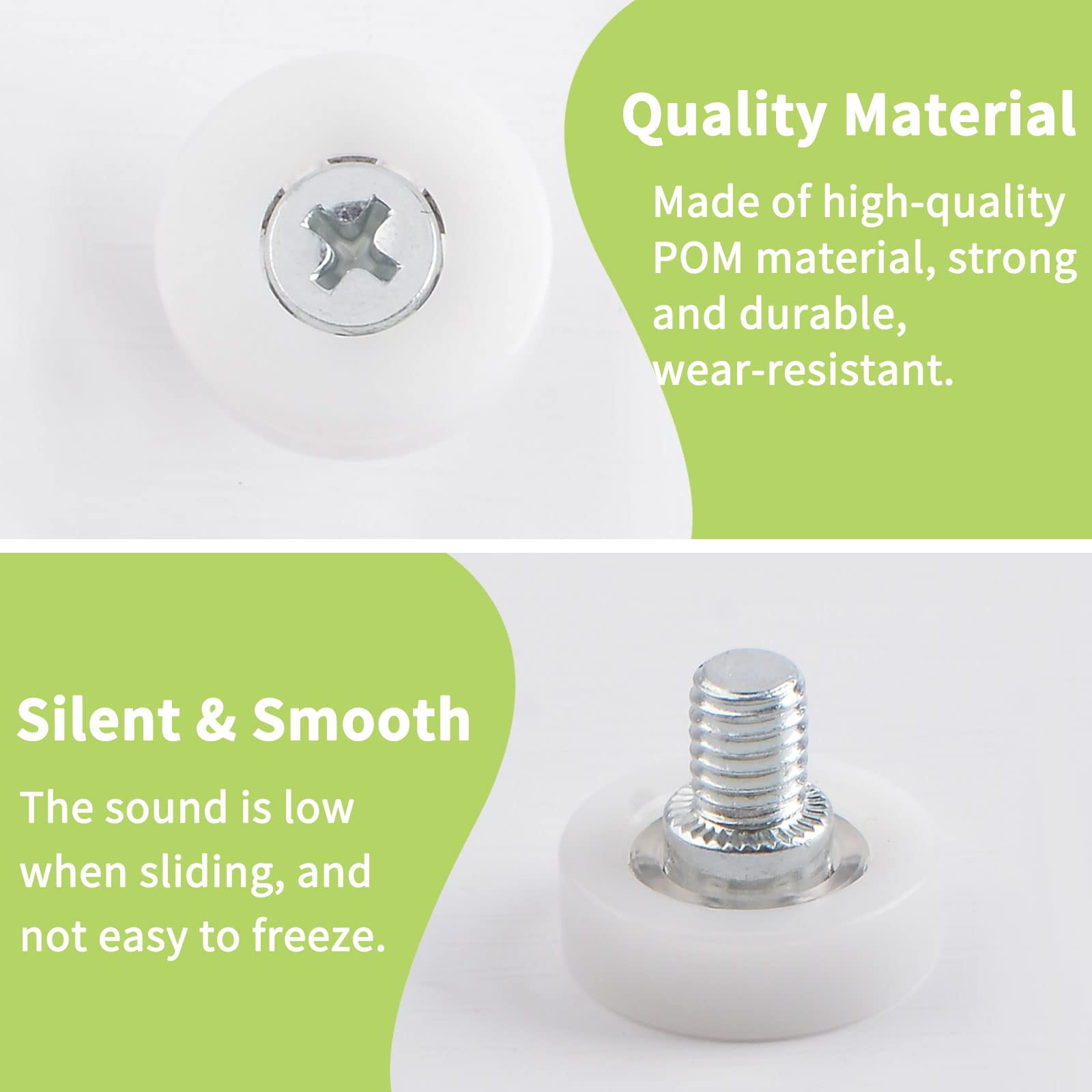 UFURMATE Rullo Per Cassetti, 4 Pezzi POM In Plastica Per Armadietti, Cassetti, Ruote, Rulli Di Posizionamento Per Cassetti, Guide Per Mobili, Parti Di Ricambio Fai Da Te (diametro 19 Mm - Foto 7