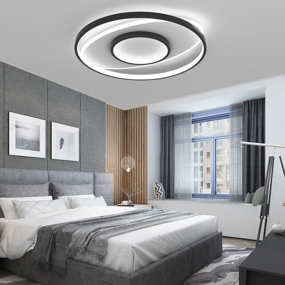 Lampa sufitowa do przedpokoju, balkonu, mała lampa sufitowa, do montażu podtynkowego 48 LED, oświetlenie salonu, okrągła, przyciemniana lampa do salonu