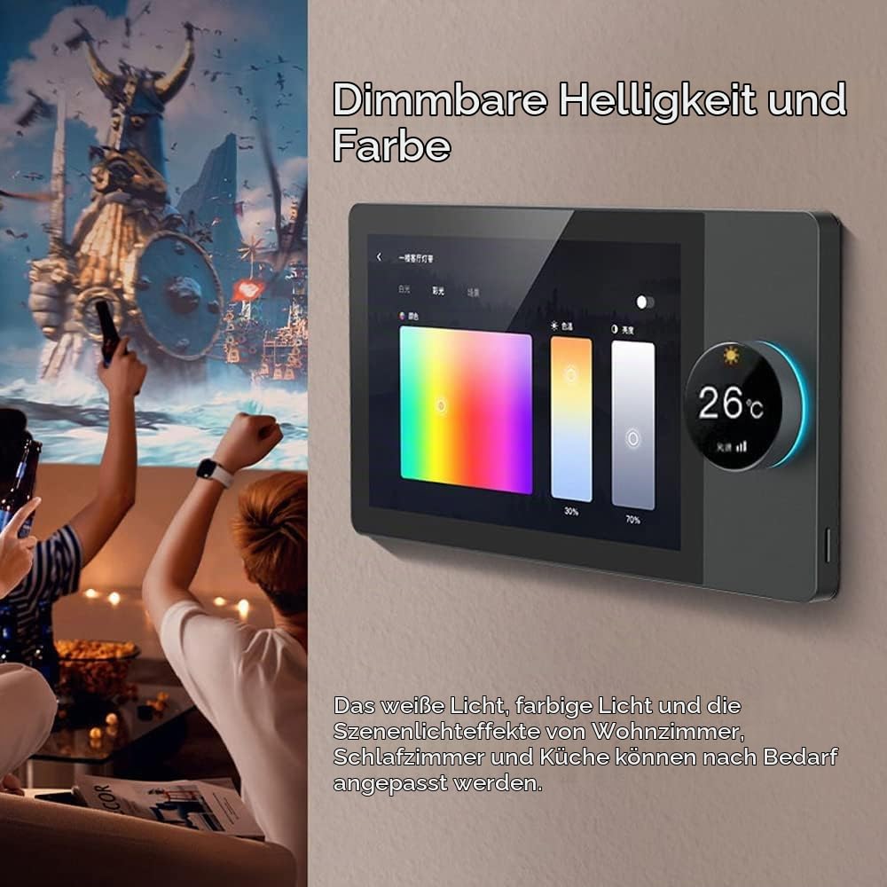 Smart Home-Steuerungszentrale, 10-Zoll-Dimmer und Hintergrundmusik-Player, Unterstützung Video-Türklingel Zwei-Wege-Gegensprechanlage, Arbeit mit Tuya App Smart Life APP