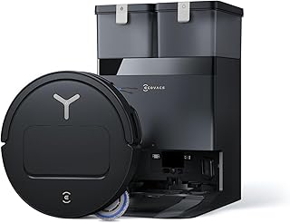 ECOVACS DEEBOT T50 OMNI Gen3-robotstofzuiger en -dweil, 25.000 Pa stofzuiger-dweil. Uitschuifbare zijborstel, ZeroTangle 3.0, AIVI 3D 2.0. Alles-in-één OMNI-station, 75°C dweil. 81 mm ultradun, zwart.