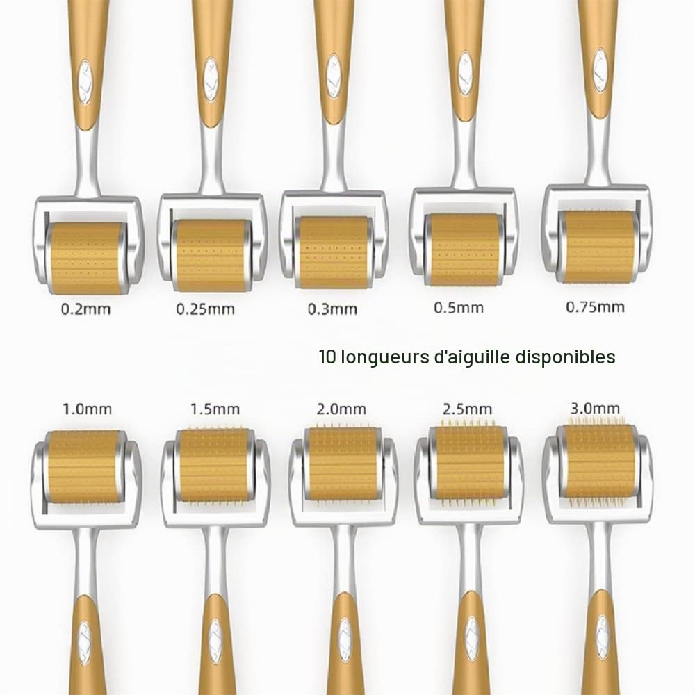 192 Dermaroller Système de Micro-aiguilles en Titane Outils de Soins de la Peau du Visage pour le Traitement du Visage, la Repousse des Cheveux, la Croissance de la Barbe,1.5mm