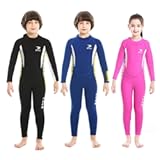2&period;5mm Neoprene Kids Full Wetsuit&comma; One Piece Swimsuit for Boys and Girls&comma; Children Diving Suit with Back Zip for Swimming&comma; Diving&comma; Snorkeling and Other Water Sports