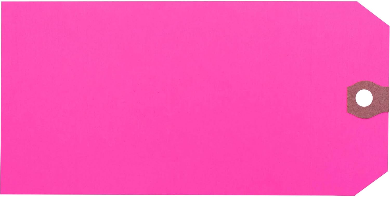 Brock 'Warning – All Oil & Lubricating Fluid Has Been Drained!’ Parts Tag 5 3/4 Inch x 2 7/8 Inch Pink Heavy Card Stock with Reinforced Eyelet – 250 Tags Per Box ADS2737