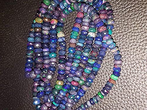 Perles opale Wello éthiopienne facettée 4.5-6 mm pour collier d'été