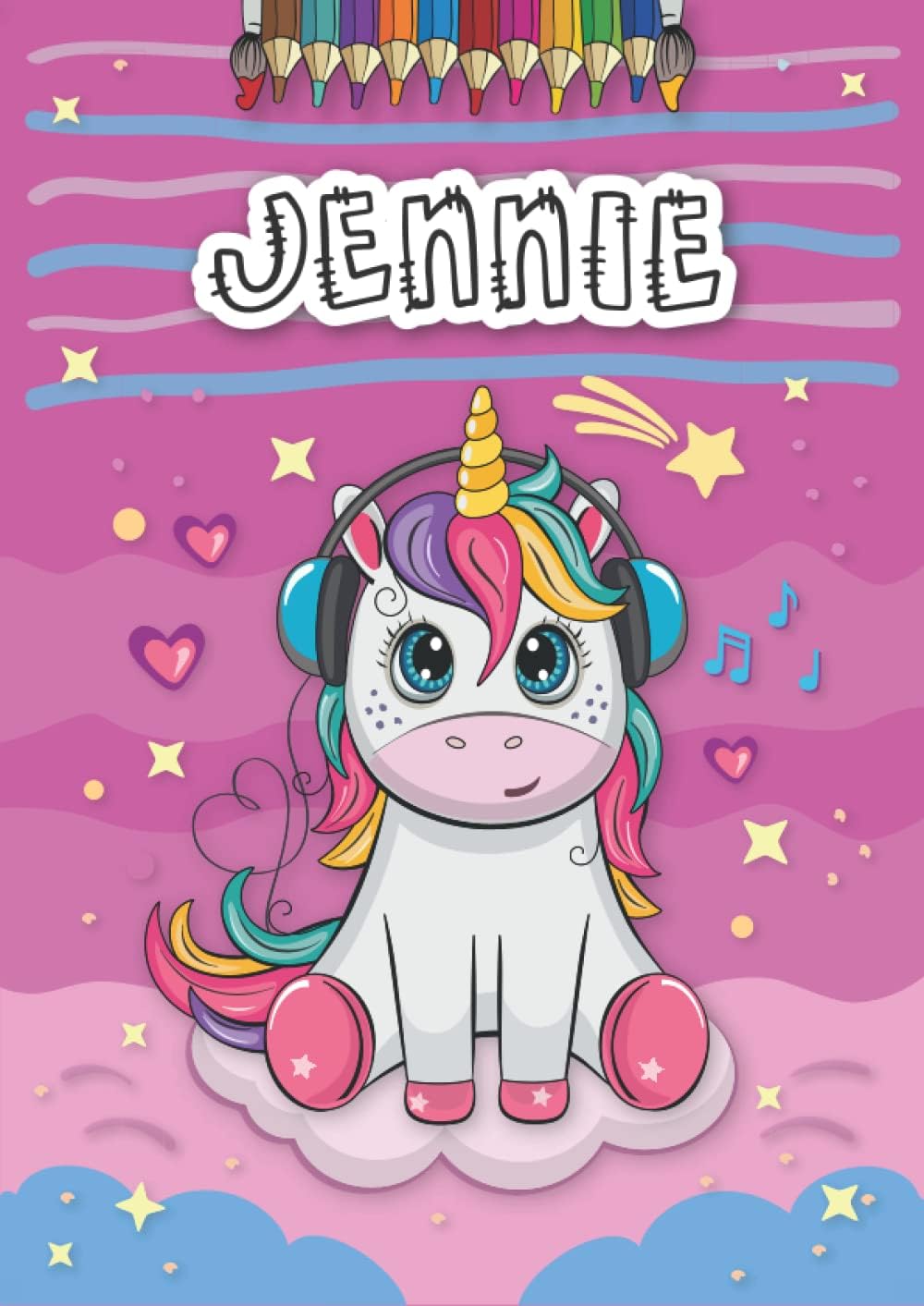 Independently published Jennie: Personalized Coloring Book for Jennie | Theme: Unicorn | Birthday gift for girl, daughter ... | Ages: 4-8 | 25 unicorn designs with name Jennie, Large size A4 (ca. 8.5 x 11 inches)