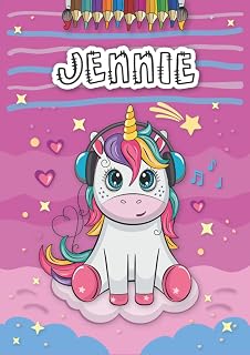 Independently published Jennie: Personalized Coloring Book for Jennie | Theme: Unicorn | Birthday gift for girl, daughter ... | Ages: 4-8 | 25 unicorn designs with name Jennie, Large size A4 (ca. 8.5 x 11 inches)