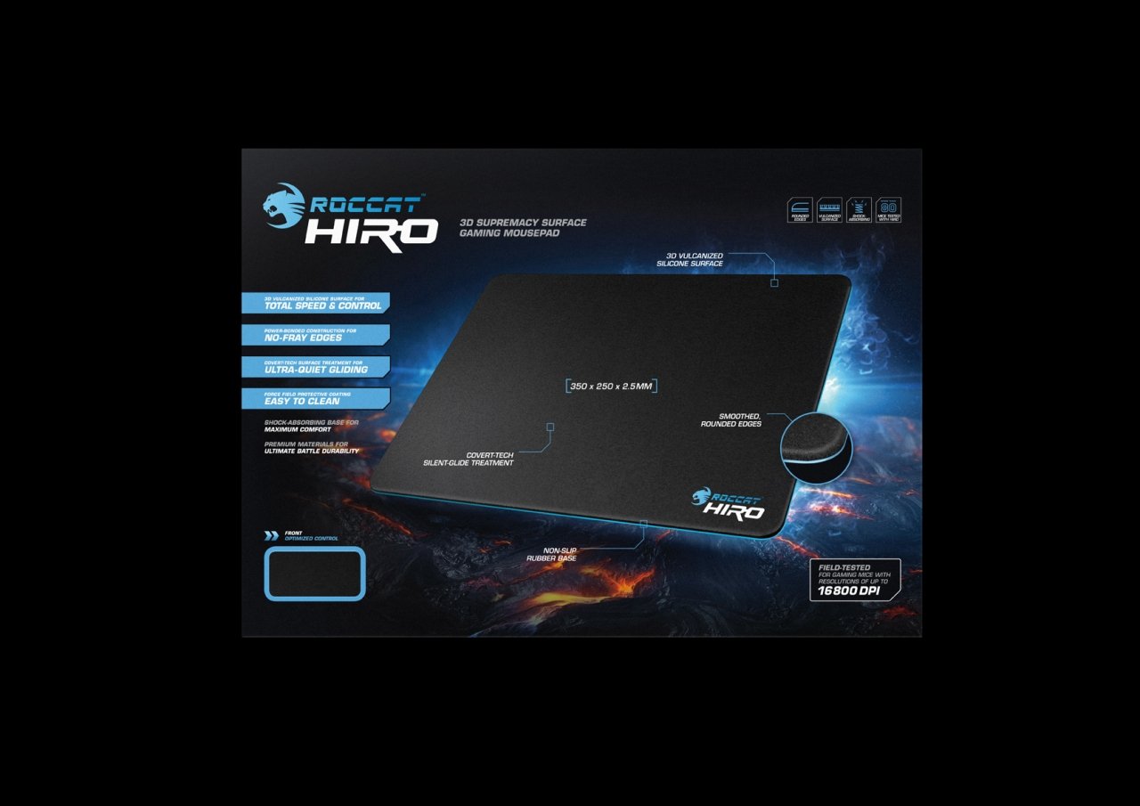 ROCCAT HIRO 3D Supremacy Surface Gaming Mousepad, Black