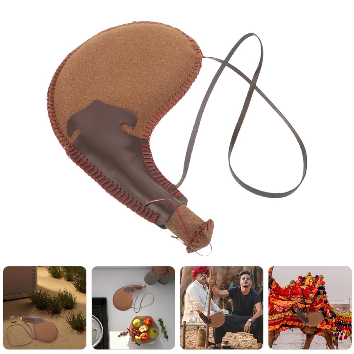 Healifty 2 Stück Traditionelle Bota Tasche aus Robustem Pu Leder 30cm Wasserbeutel für Camping Wandern Festival Leichter Flüssigkeitsbehälter mit Hüfttaschenfunktion Zufällige Farbe