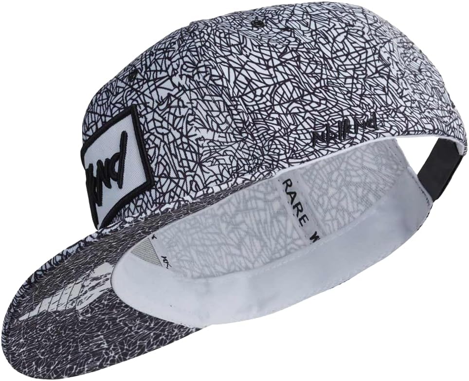 Snapback Cap Men Women Lines, OneSize, Basecap Cap, Size Adjustable, Unisex, Trendy, Streetwear Style, Baseball Cap with Straight Peak, Retro Black-White