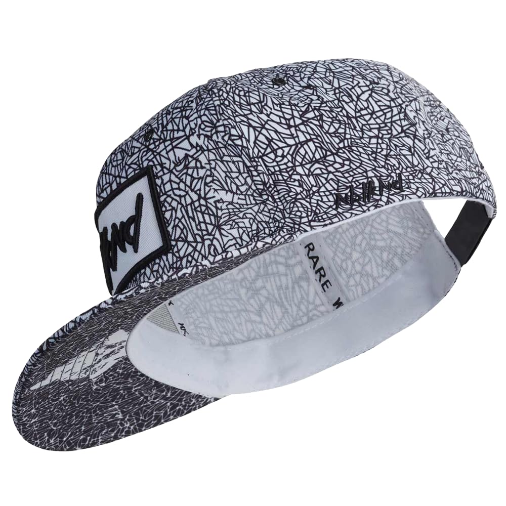 Nebelkind Snapback Cap Men Women Lines, OneSize, Basecap Cap, Size Adjustable, Unisex, Trendy, Streetwear Style, Baseball Cap with Straight Peak, Retro Black-White
