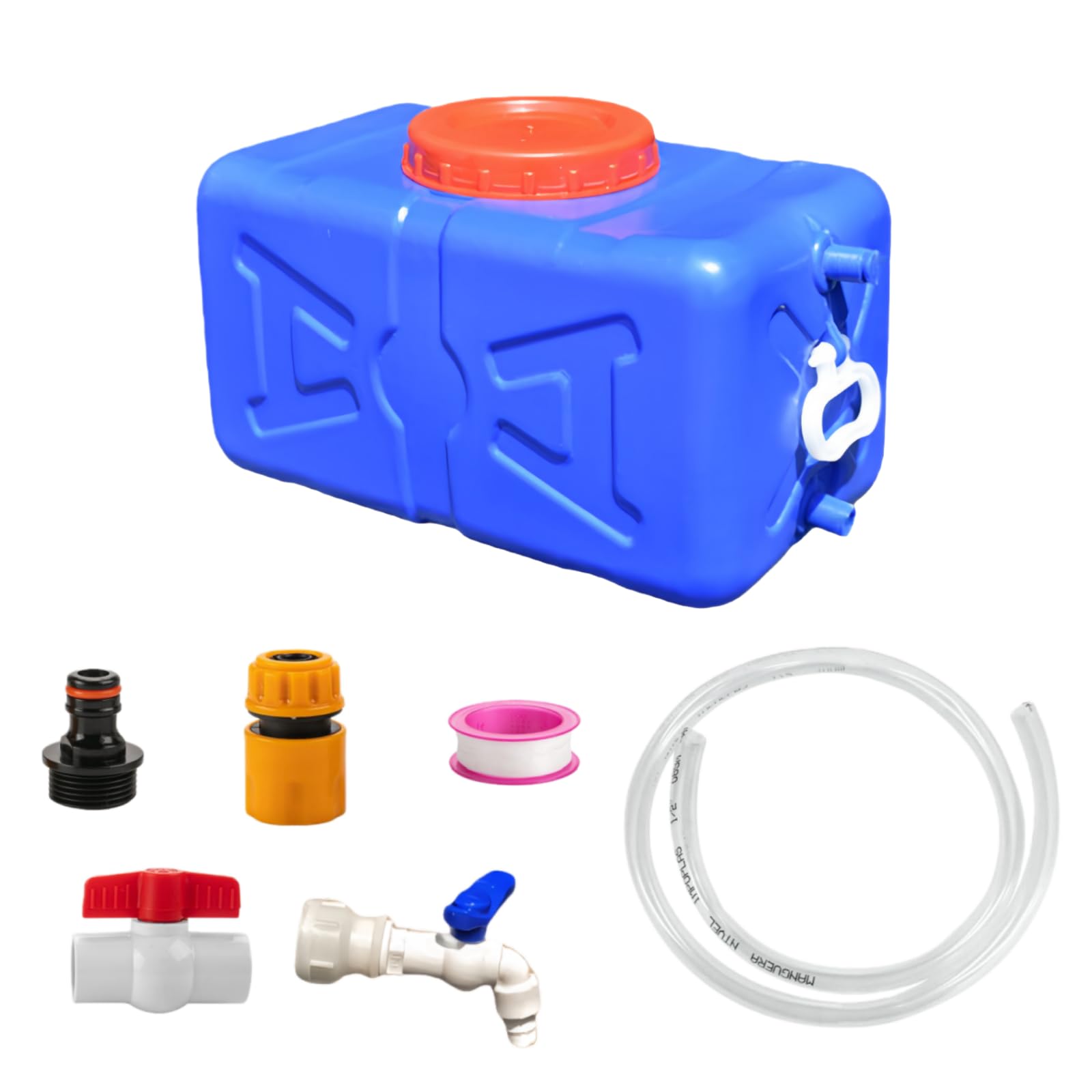 Kunyos Blue 30L Portable Water Tank – 8 Gallon Campervan Water Tank With Spigot, Food-Grade Plastic Water Container Camping, Fresh/Dirty Water Storage Tank For Uk Outdoor, Garden (, 30L)