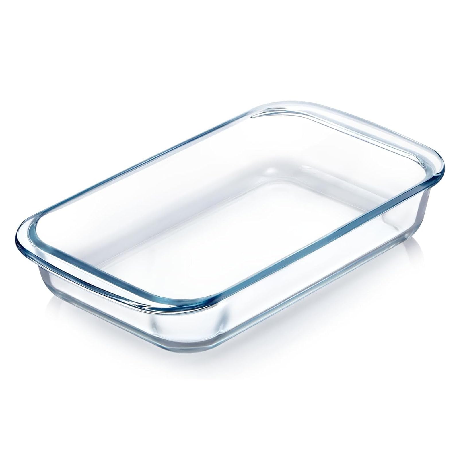 Glass Bakeware, 1.8L Lasagna Dishes for Oven, Glass Casserole for Two People, Microwave Safe, Oven Safe (24.5 x 21.9 x 5 cm)