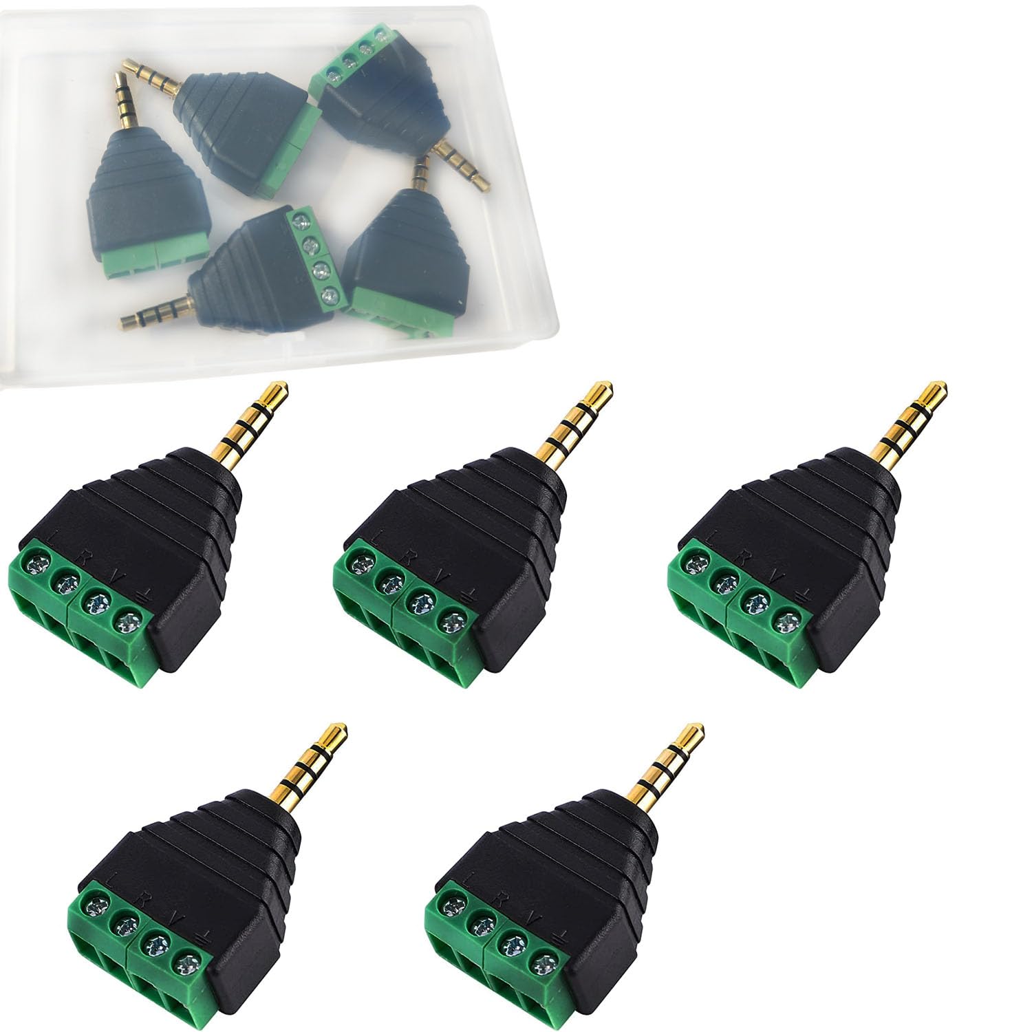 RUNCCI-YUN 7Pack Fiche Connecteur Jack 3.5mm Stéréo MâlePrise