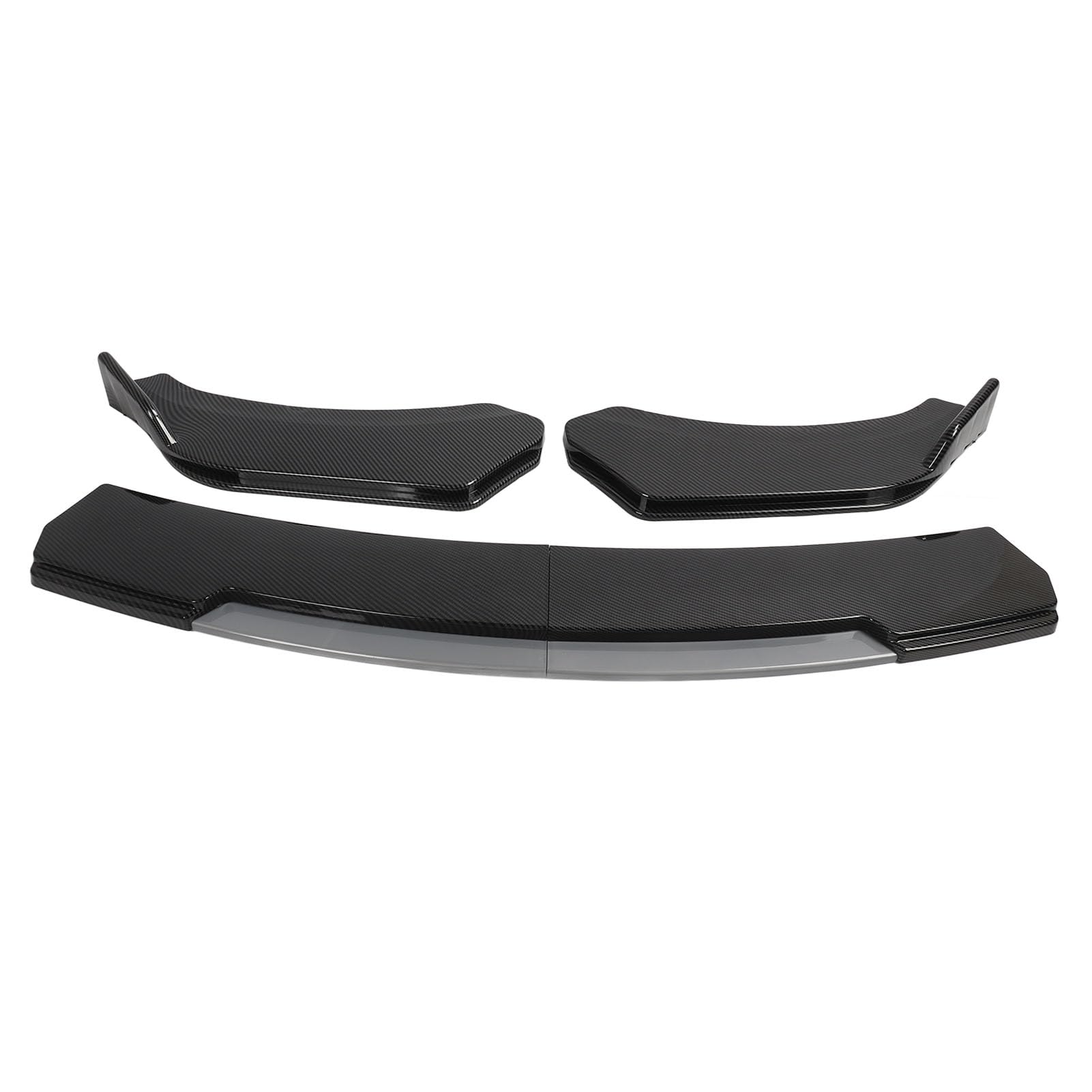 Separator warg przedniego zderzaka 6 szt., 150 cm, sportowy dwuwarstwowy rozdzielacz przedniego zderzaka do wzoru z włókna węglowego Accord materiał ABS (szara warga)