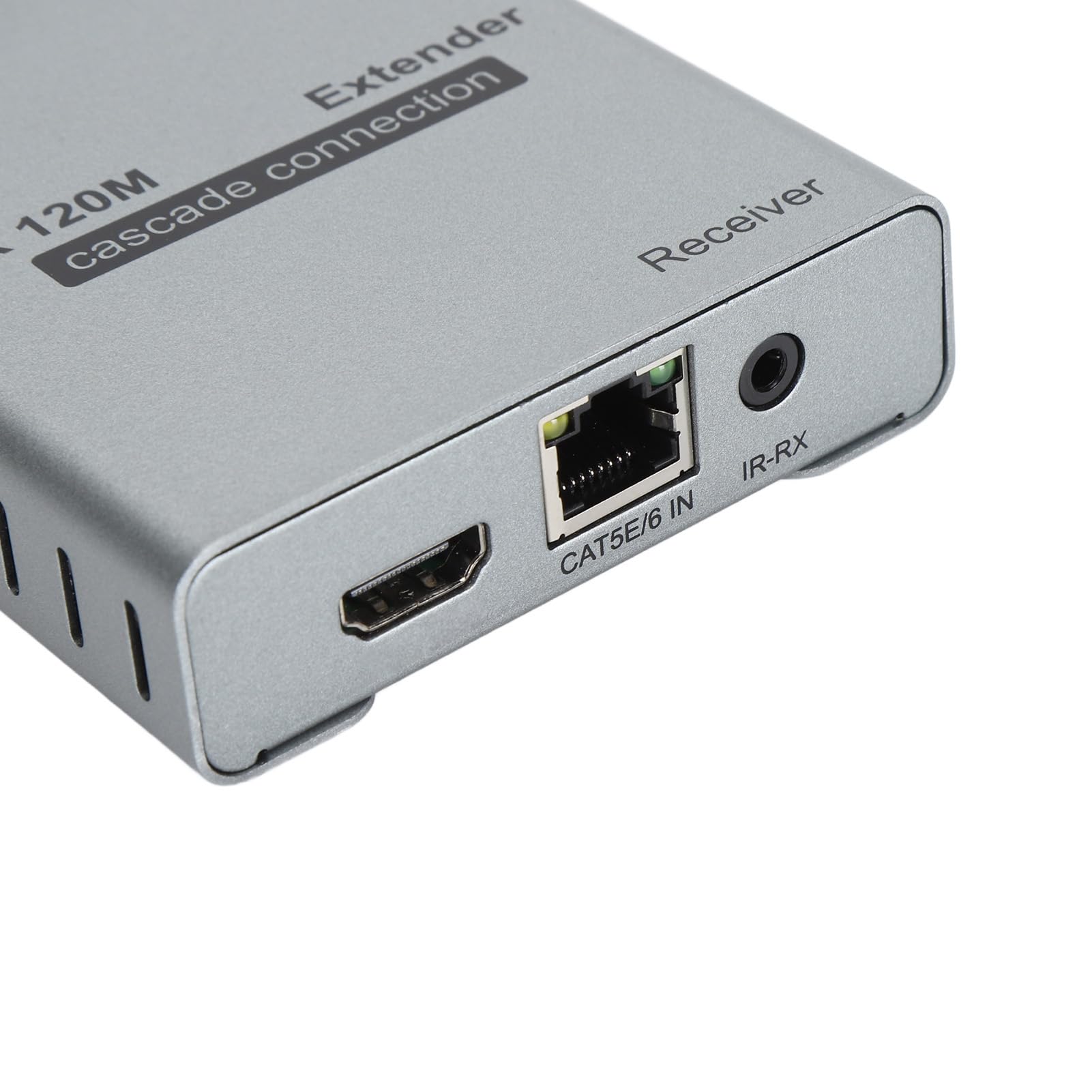 Extensor HDMI, Extensor de Amplificador de Señal HDMI 4K 120M, Conexión en Cascada de Cable LAN CAT5e Cat6 a Través de RJ45 Ethernet, Compatible con Control Remoto por