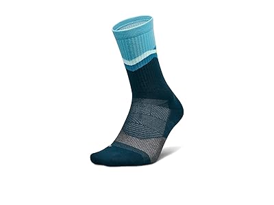 Feetures Trail Max Cushion Mini Crew Crew Cut Socks Shoes Mountain High Blue : MD (US Men