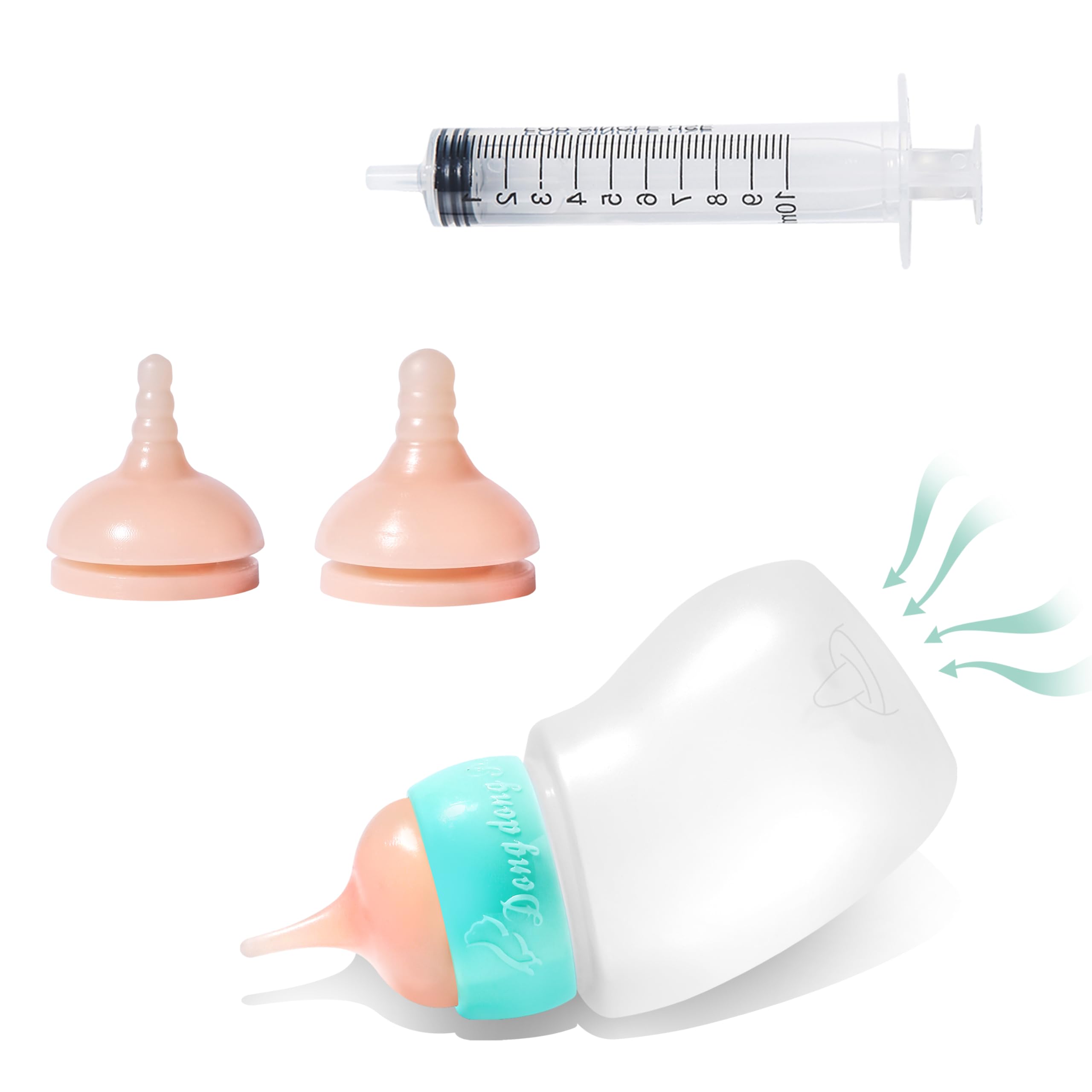 Pet Feeder Bottle,Silicone Feeding Nipple and Syringes for All Breed of Puppies and Other Animals Dongdong pet