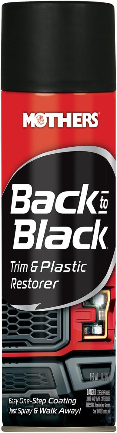 Mothers 06110-6 Back-to-Black Trim & Plastic Restorer Aerosol, 10 oz., (Pack of 6)