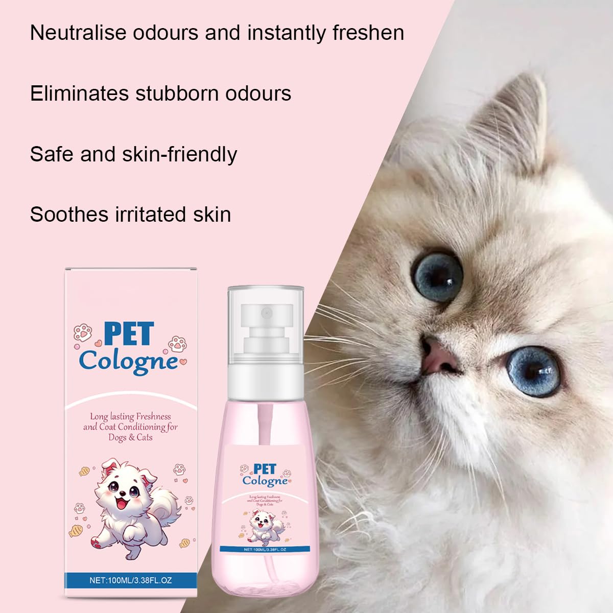 Comioke Hundeparfüm, Parfüm für Hunde & Katzen, Hundeparfüm Spray, Parfum für Hunde und Katzen, Langanhaltendes Deodorant - 100 ml
