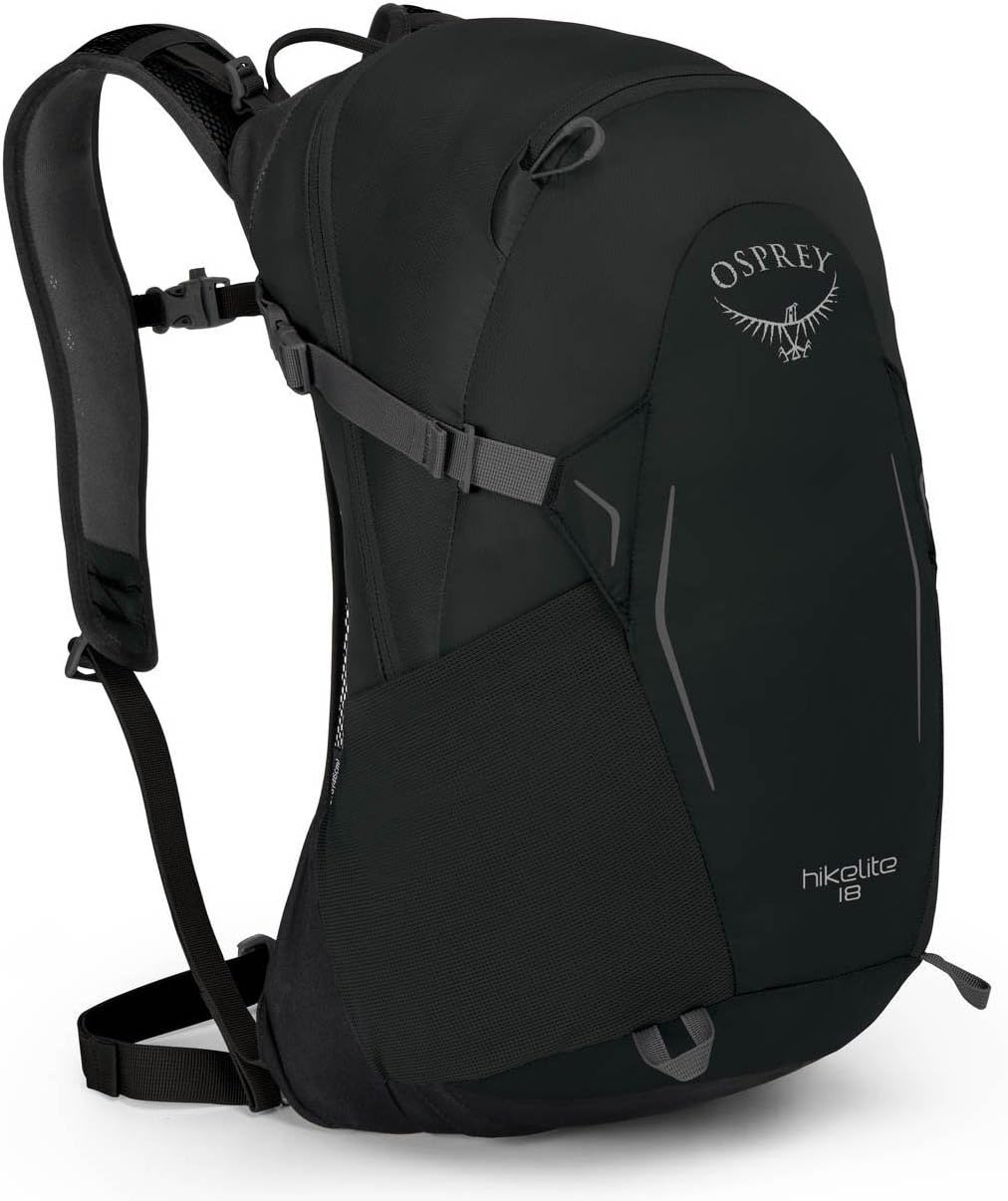 Osprey Hikelite 18L Unisex Hiking Backpack, Black