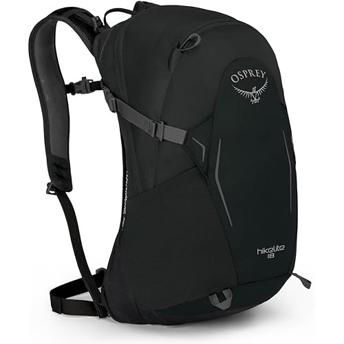 Osprey Hikelite 18L Unisex Hiking Backpack, Black