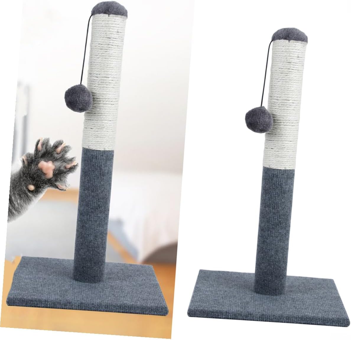Cat Scratch Board Sisal Claw Grinding Post Gray Sturdy Pet Scratch for Indoor Cats and Kittens Furniture Protection