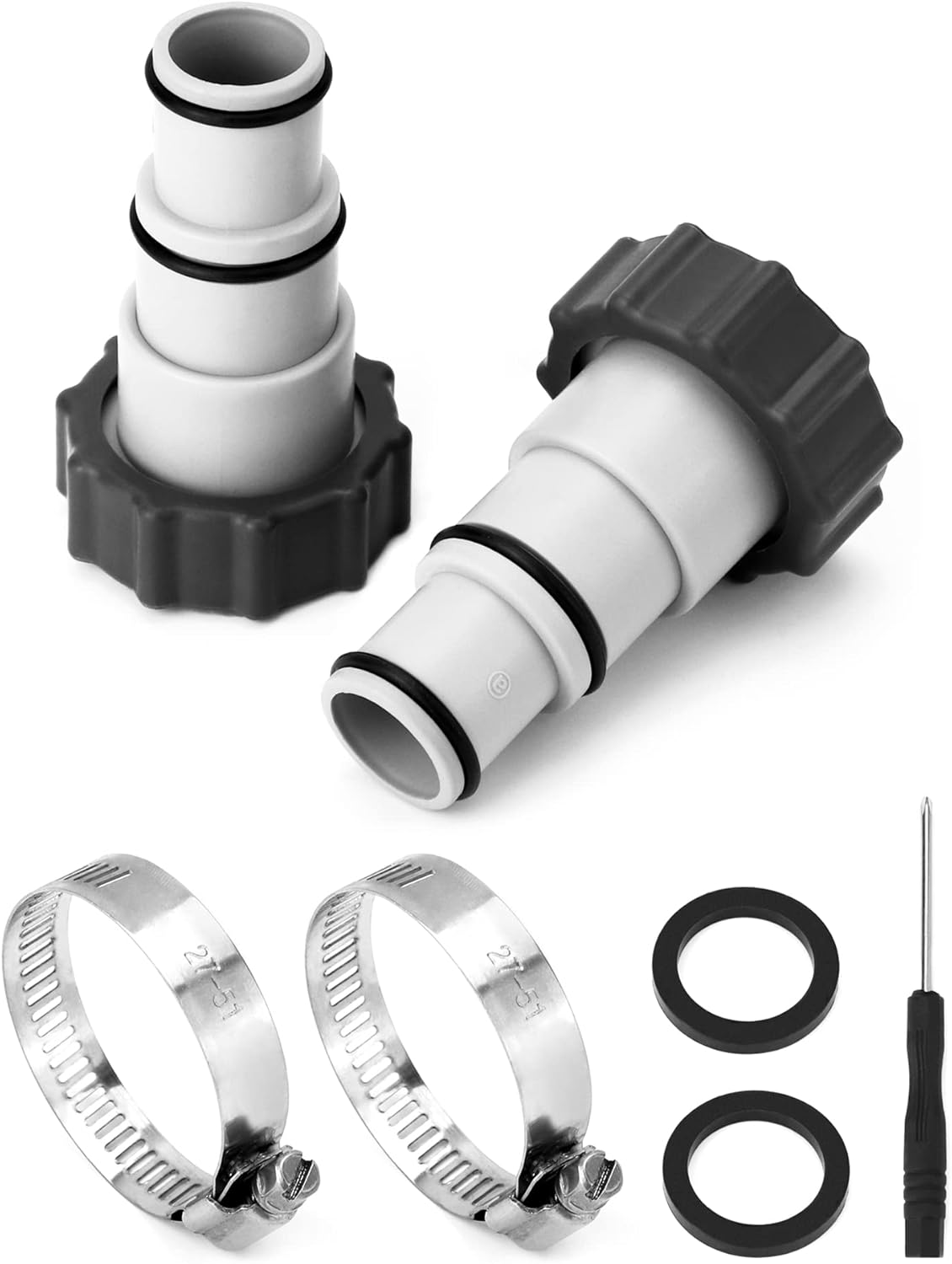 QWORK® 2 Sets Swimming Pool Hose Adapter, 1.5" to 1.25" Pool Drain Pump