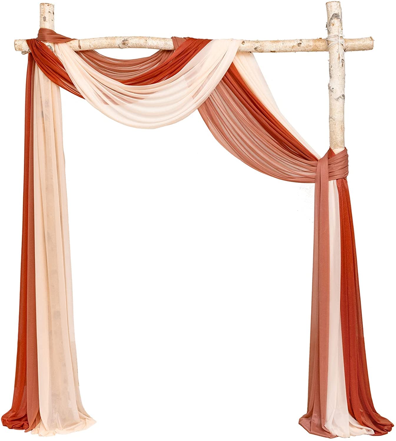Lot De 3 Panneaux Tissu Mousseline De Soie Rose 76,2 Cm X 6,1 M - Drapé Mariage Et Décoration