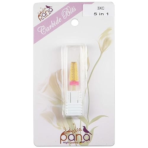 Miniatura 30 de PANA Broca de carburo de uñas 5 en 1 – Uso de rotación bidireccional para zurdos y diestros – acrílico de eliminación rápida o gel duro – vástago