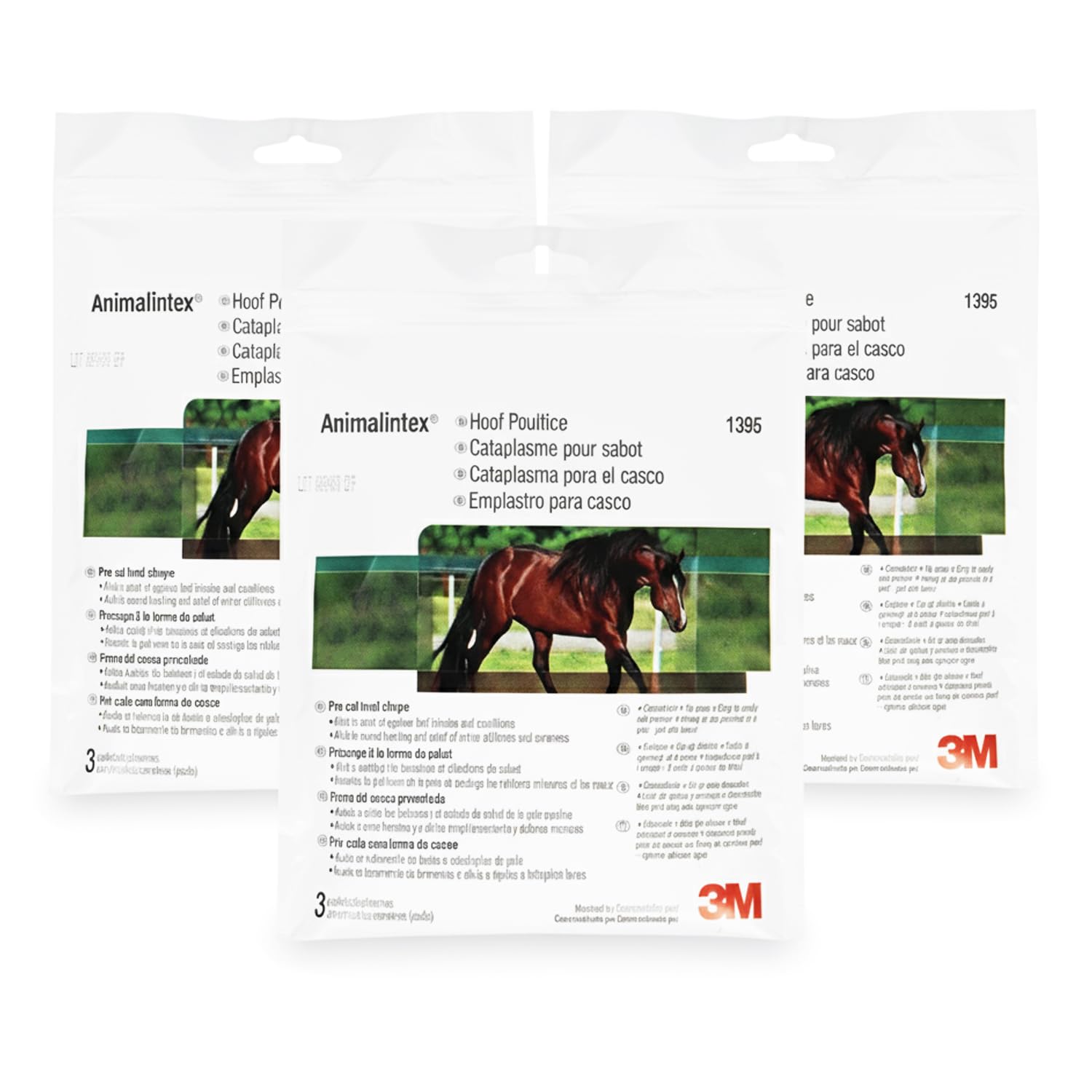 Animalintex Hoof Poultice Pads for Horses - 3 Per Pack, 3M Equine Poultice for Abscess Wounds and Hoof-Treatment - Pre Cut Hoof-Shape