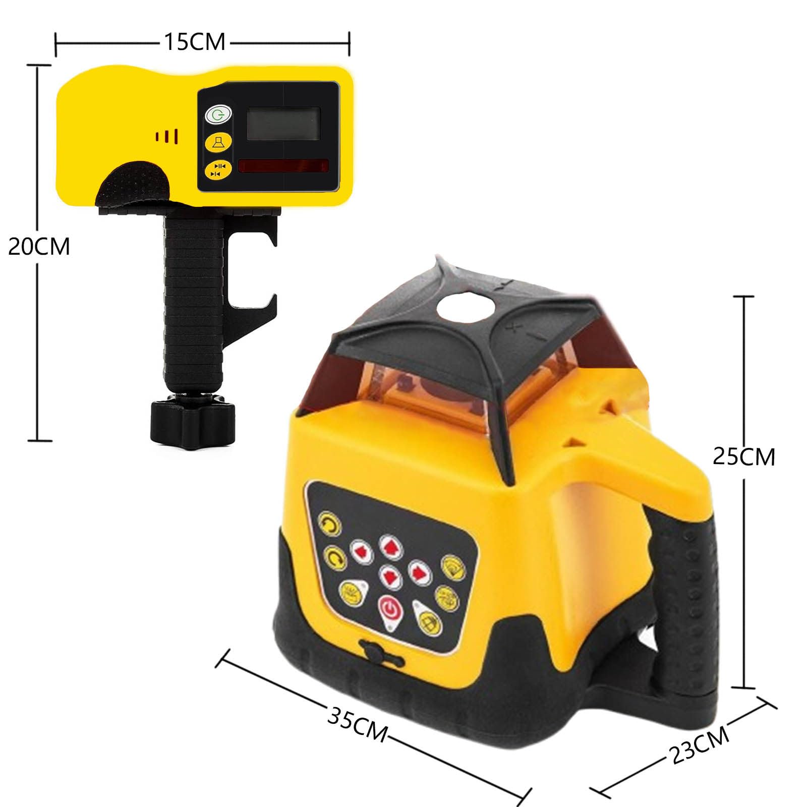 Samopoziomujący poziom laserowy 360 stopni, zasięg 500 m, urządzenie do poziomowania laserowego -20ºC - 45ºC, praca ciągła 20 godzin,Yellow