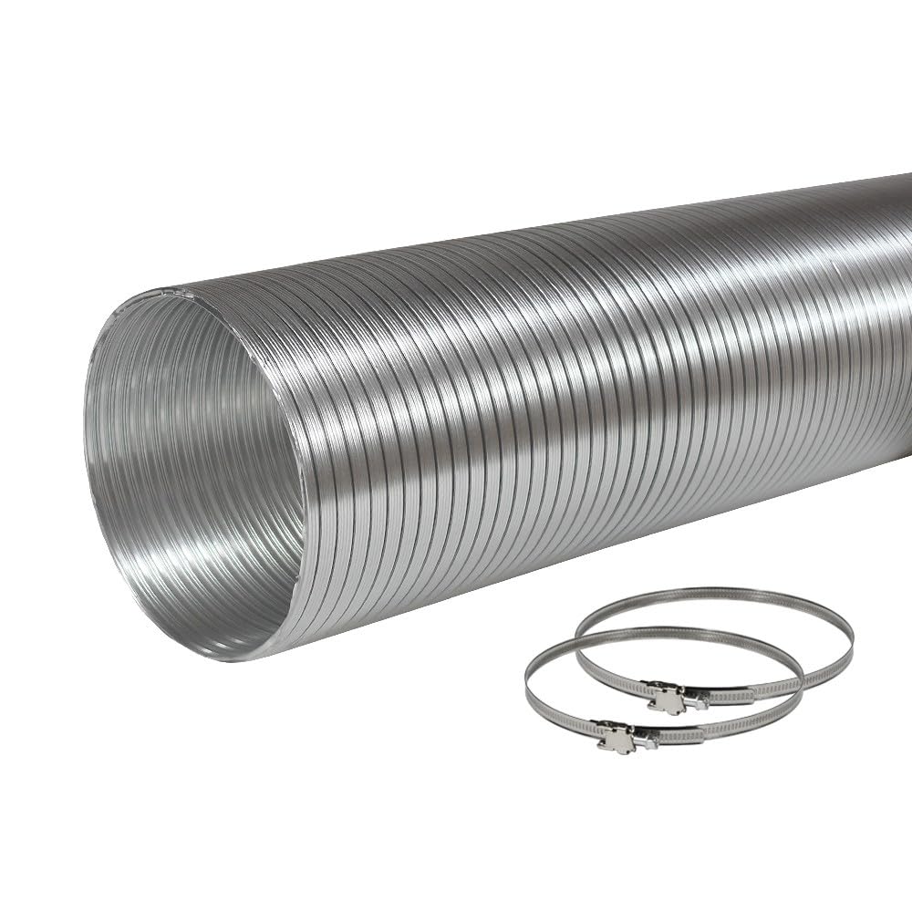 EASYTEC® Montagefertiges Mauerkasten-Set | DN Ø 150 mm | 220 x 90 | MK-SET1 | Edelstahl-Jalousie, Teleskoprohr, zweite Rückstauklappe, 2 m Flachkanal 220 x 90 mm, Verbinder, Umlenkbogen, Übergangsstück