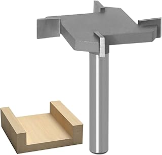 WSOOX CNC Spoilboard Surfacing Router Bit, 4 Wings 6mm Shank Slab Flattening Planing Bits 40mm Cutting Diameter Carbide Planer Bit, 1/4 Inch Cutting Height Woodworking Router Tool
