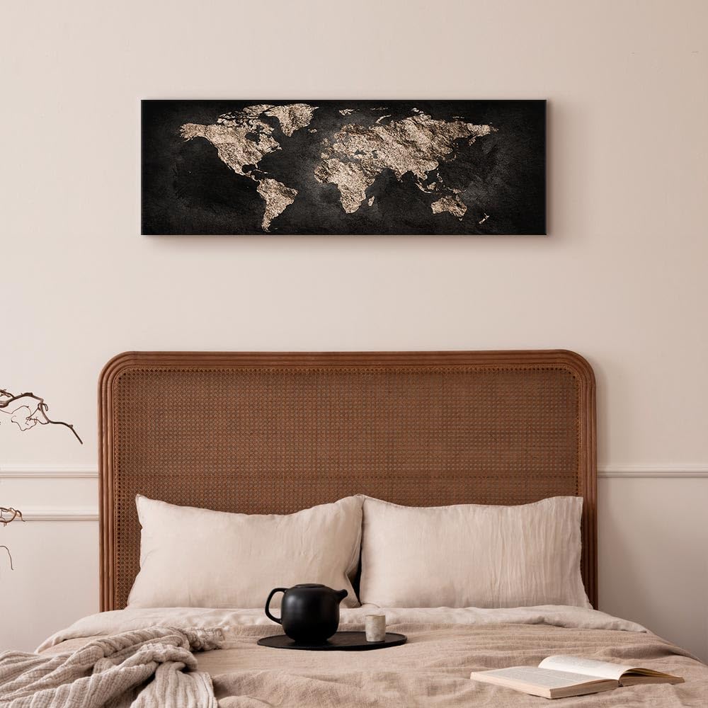 murando - Quadro Moderno per Soggiorno Grandi, Mappamondo, 120x40 cm | Chiodi Inclusi, 1 Pezzo, Murale Arte, Stampe da Parete, Resistenti Allo Sbiadimento, Produzione Europea