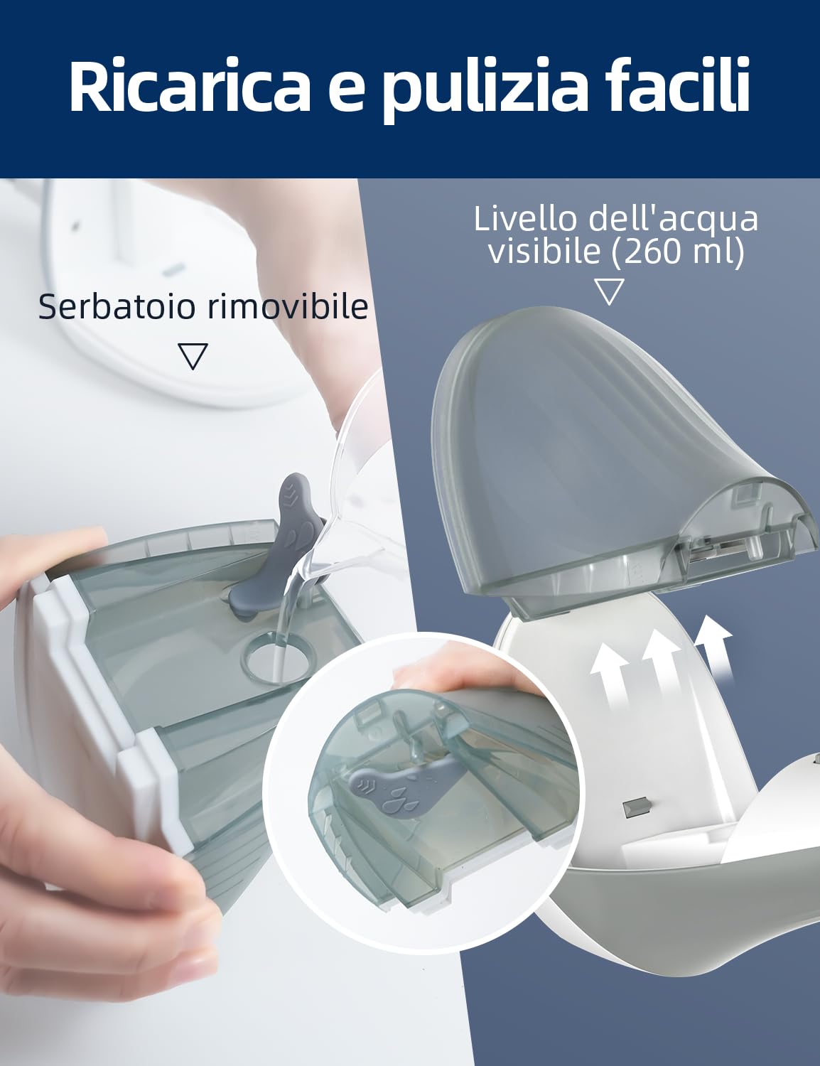 CONOPU Ferro da Stiro Verticale, 1300W Ferro da Stiro da Viaggio, 260 ml Stiratrice Verticale, Ferro da Stiro per Abiti in Posizione Orizzontale e Verticale, 2 Modalità di Vapore, Grigio