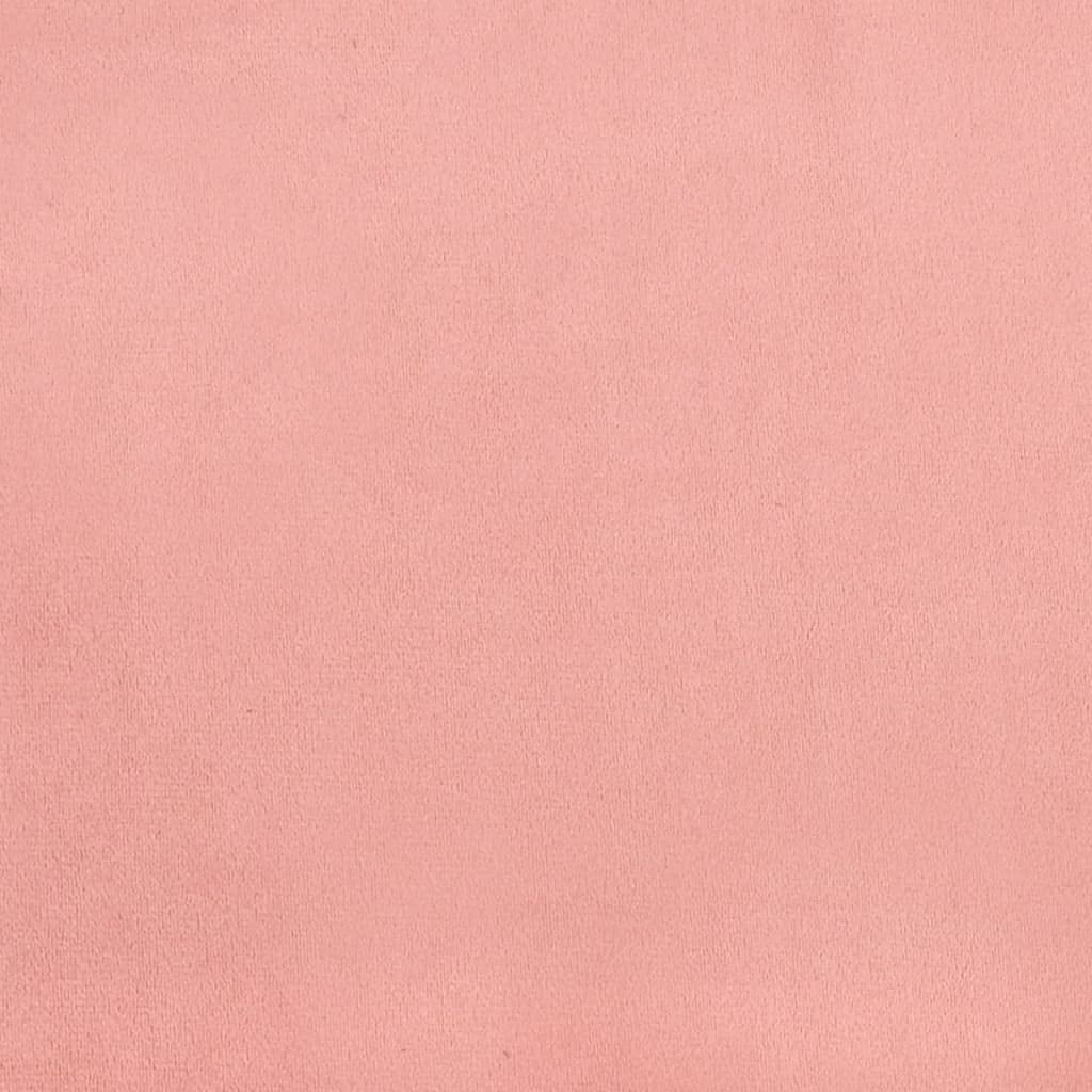 Cama con somier, color rosa, 200 x 200 cm, terciopelo