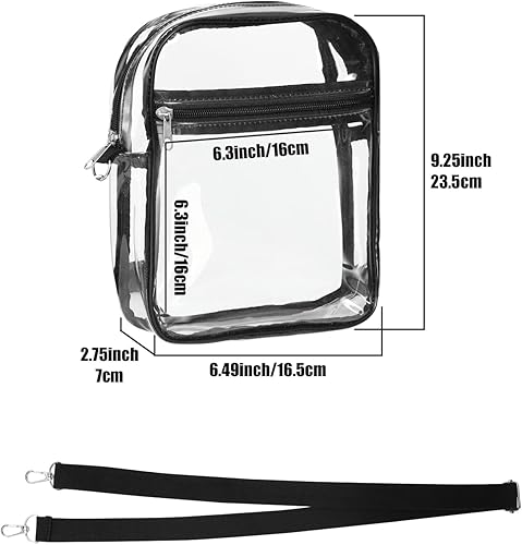 Miniatura 8 de MoKo Clear Bag Stadium Approved for Women, Crossbody Bag Purse Adjustable Strap Shoulder Bags for Concerts Sports Events
