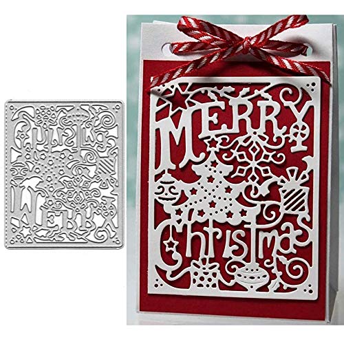 Merry Christmas Tree Metal Die Cuts,Christmas Bell Snowflake Gift Box Cutting Dies Cut Stencils for DIY Scrapbooking Album Decorative Embossing Paper Dies Card Making
