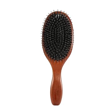 Hair Brush Comb for Men Women, Boar Bristle Hairbrush for Thick Curly Thin Long Short Wet or Dry Hair Adds Shine and Makes Hair Smooth, Best Paddle Hair BrushLarge