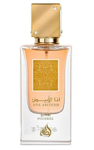 Lattafa Perfumes Ana Abiyedh Poudree para mujer, Eau de Parfum en aerosol, 2.0 onzas / 2.0 fl oz