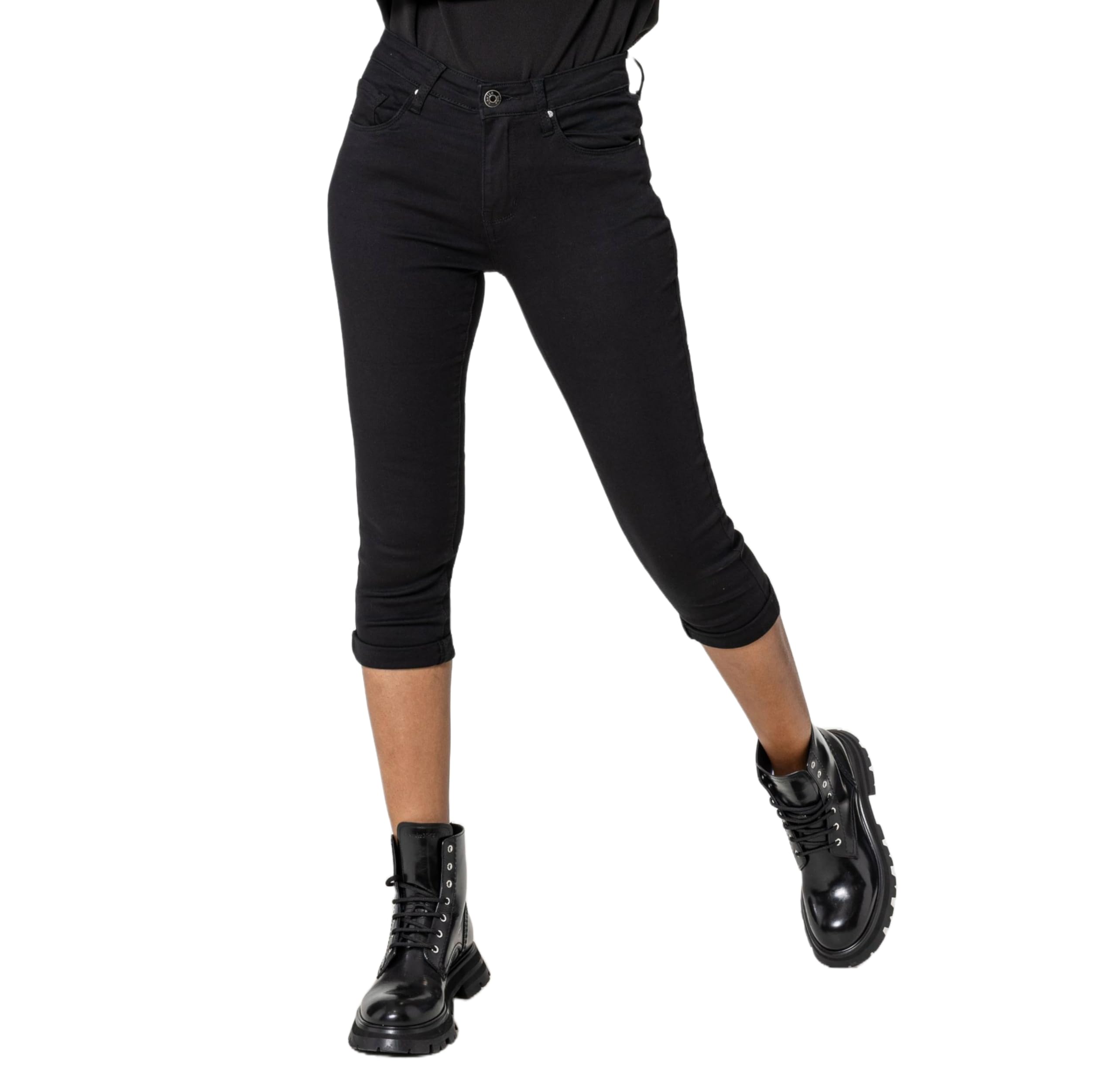 Nina Carter P230 Damen Capri Skinny Fit Jeanshosen HIGH Waist Sommer Jeans