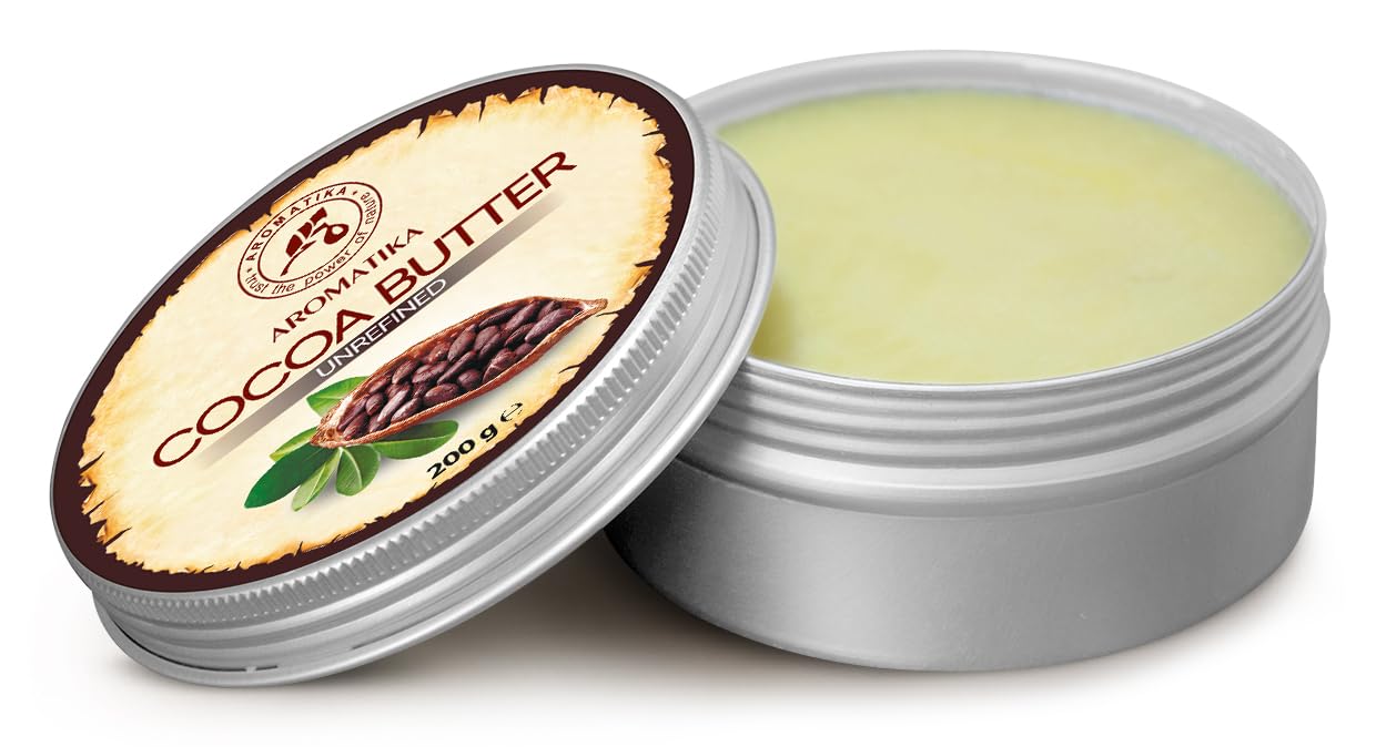 Cocoa Butter Pure & Natural 200g - Burkina Faso - Theobroma Cacao Seed Butter - Great Benefits for Skin - Hair - Face - Body - Lip care - Cacao Butters