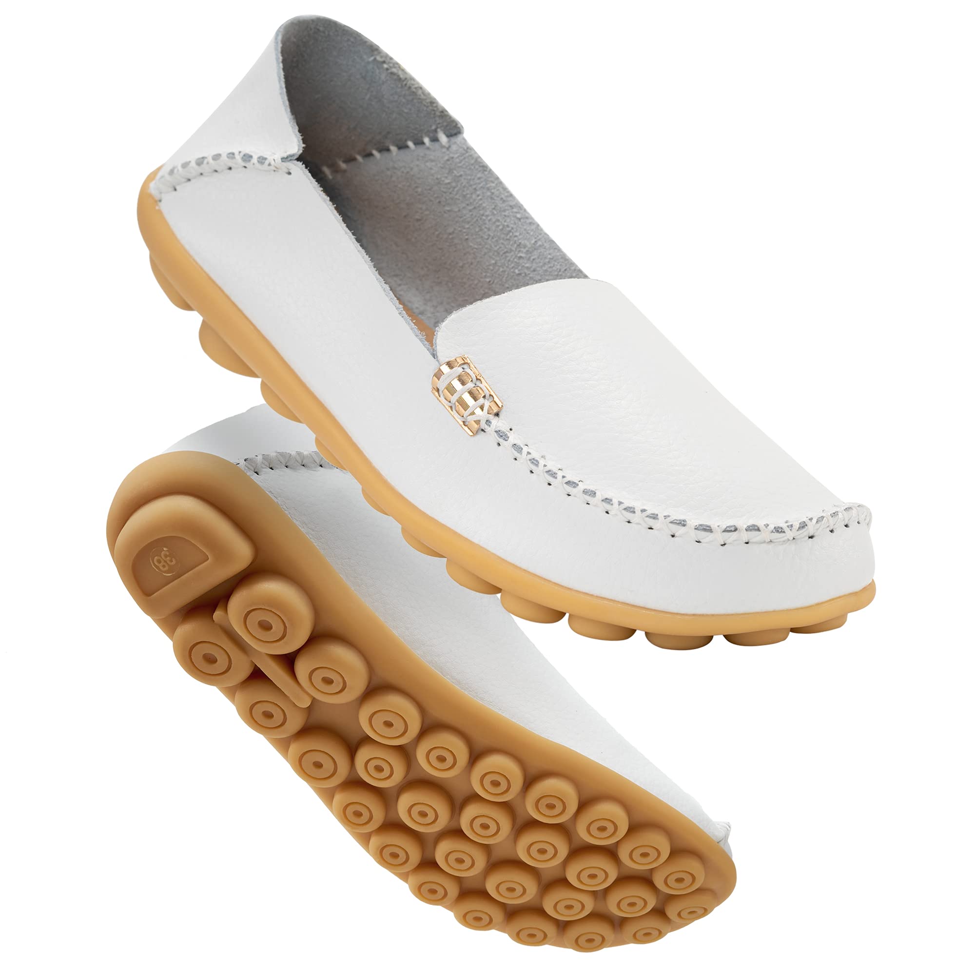 DUOYANGJIASHA Women's Comfortable Loafers Casual Round Toe Moccasins Wild Driving Flats Soft Walking Shoes Women Slip On