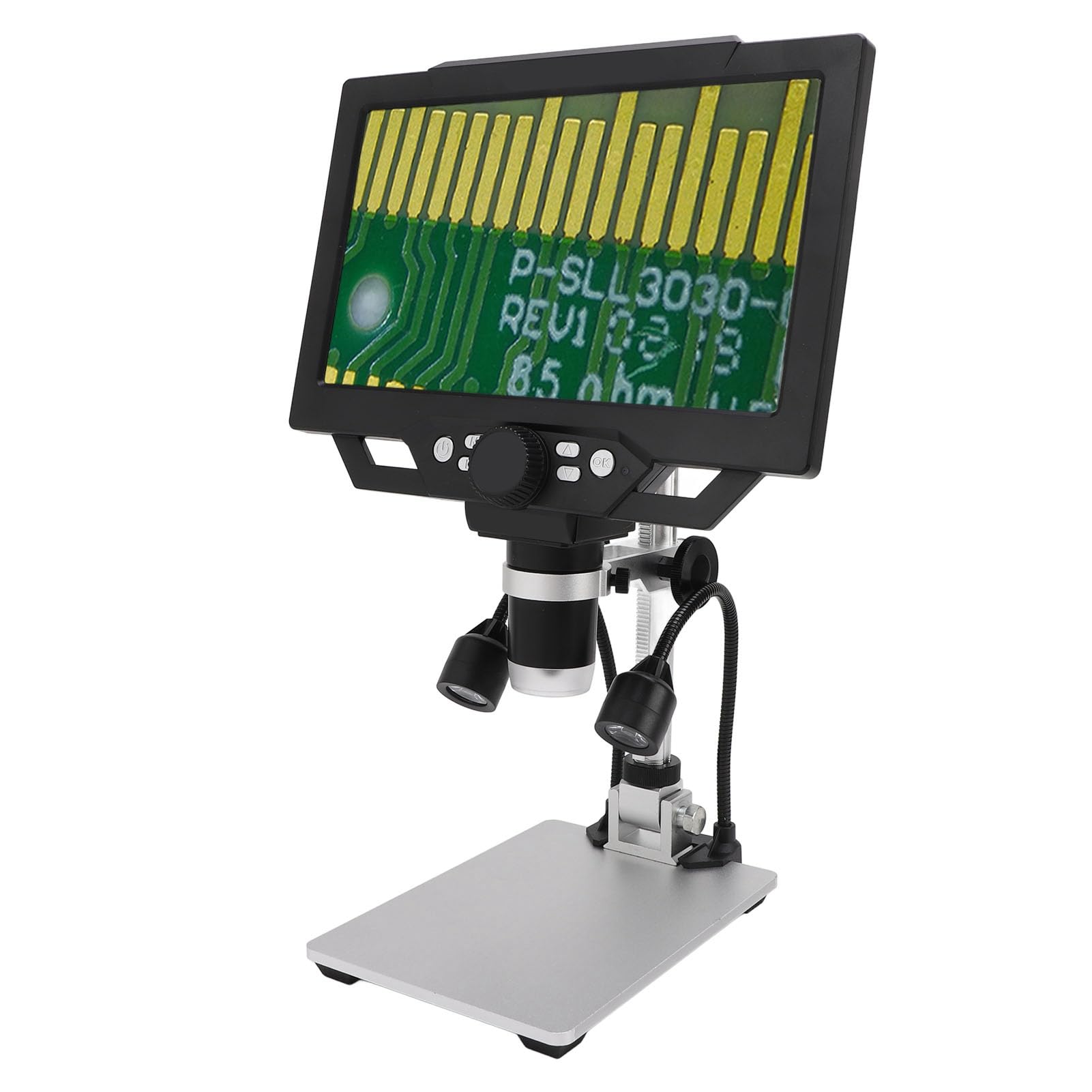12MP Digitales Mikroskop mit 9 Zoll LCD 1600X Vergr erung 1080P HD Video USB Mikroskopkamera f r M nzen Pflanzen Gestein