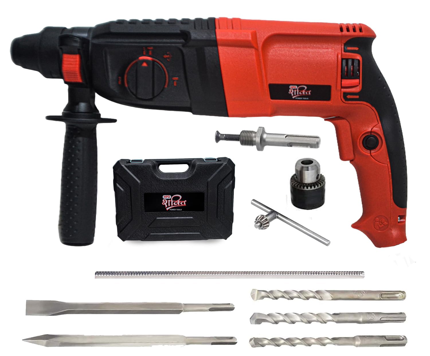 HPD Shakti 26mm Rotary Hammer with Three Modes (Reverse & Forward) | FREE 13mm Chuck, Adapter, 3 Drill Bits, 2 Chisels | Professional Heavy-Duty Copper Motor | Concrete, Masonry, Wood Drilling Tool (B095K4B16C) Amazon Price History, Amazon Price Tracker