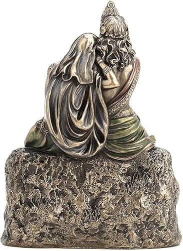 Miniatura 4 de Veronese Design Radha de 6 34 pulgadas de alto Radha apoyado en Krisna Escultura de resina bronceada fundida en frío Figura de Dios hindú