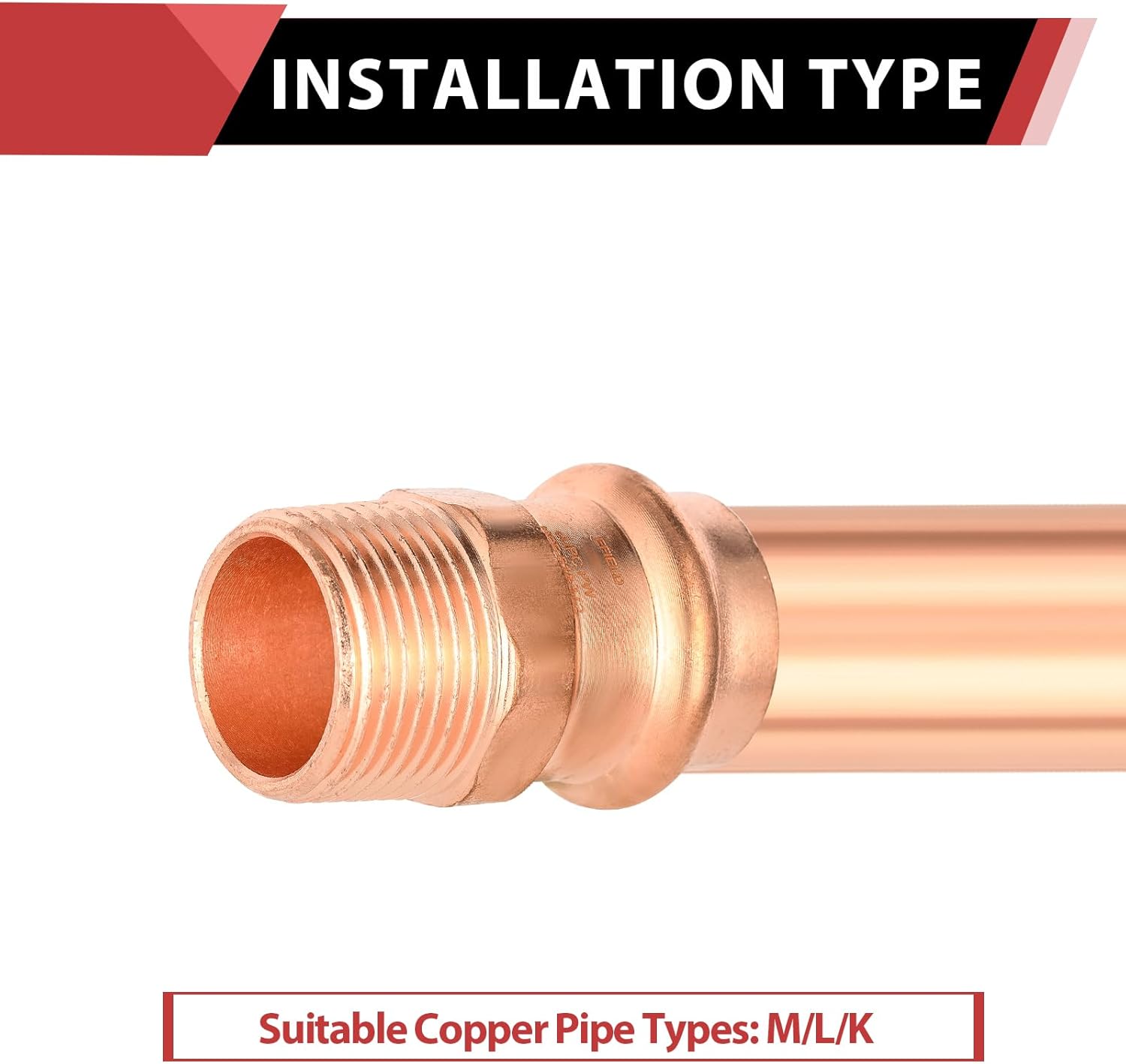 (Pack of 10) EFIELD Press Copper Fittings,3/4-Inch Copper Press x 3/4-inch Male Copper Adapters,(PRESS043)